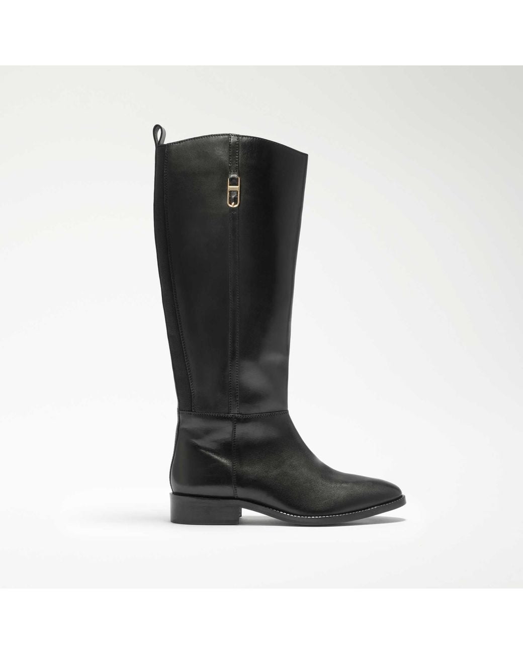 Dune Black Tanvie Leather Knee-High Boots