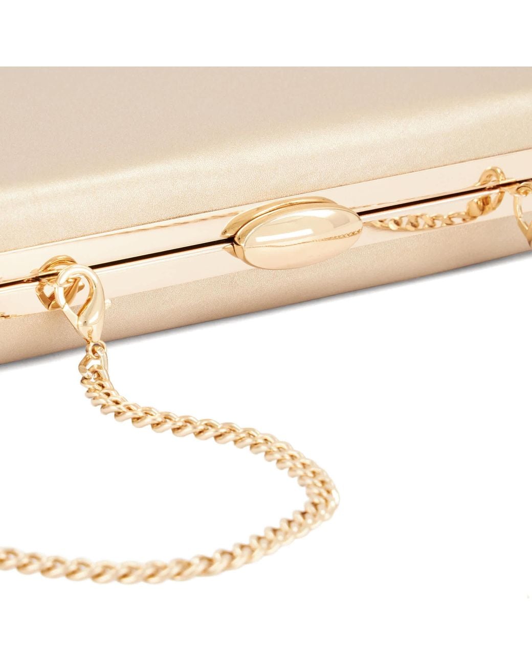 Dune Natural Bracing Structured Clutch Bag