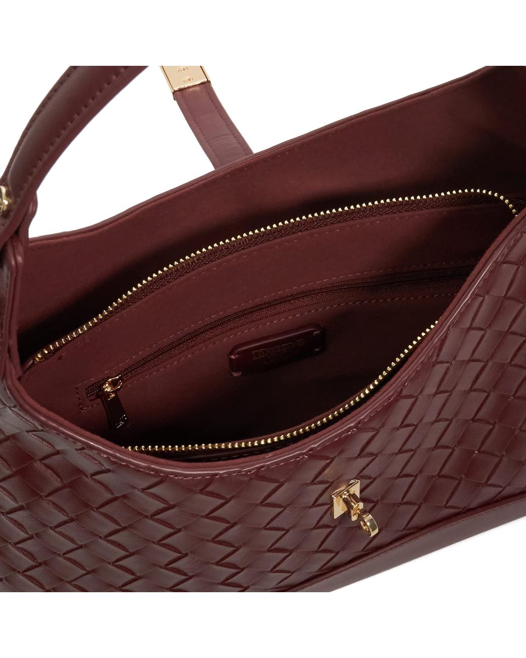 Dune Purple Dorset Woven Turn Lock Shoulder Bag