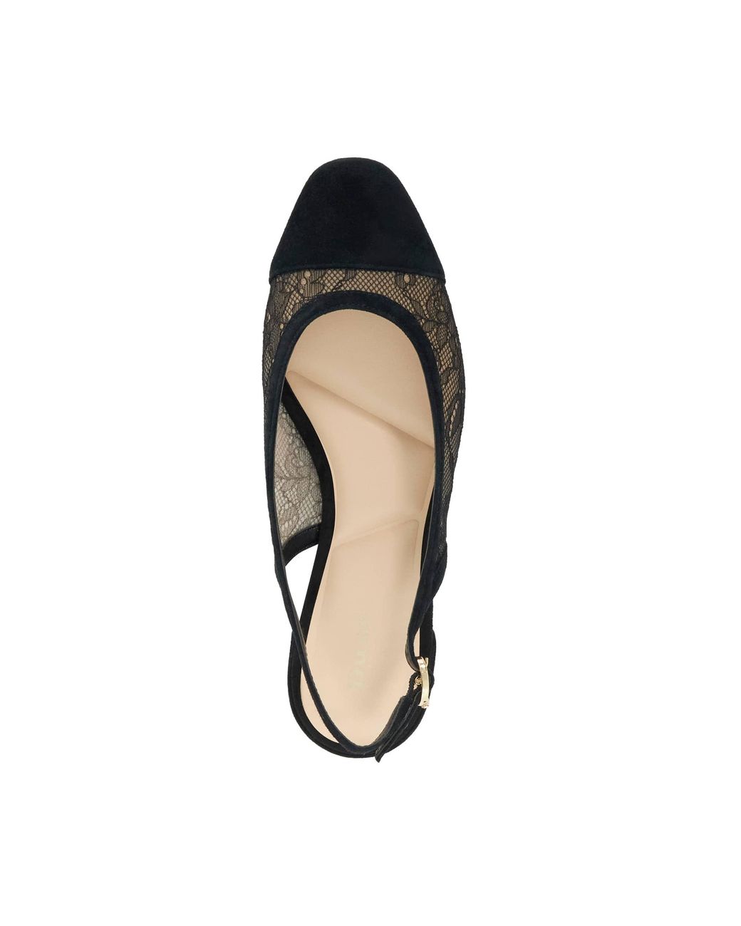 Dune Black Clarify Toe-Cap Slingback Flats