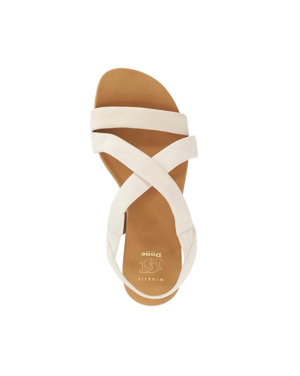 Dune Natural Wf Landies Wide Fit Casual Sandals