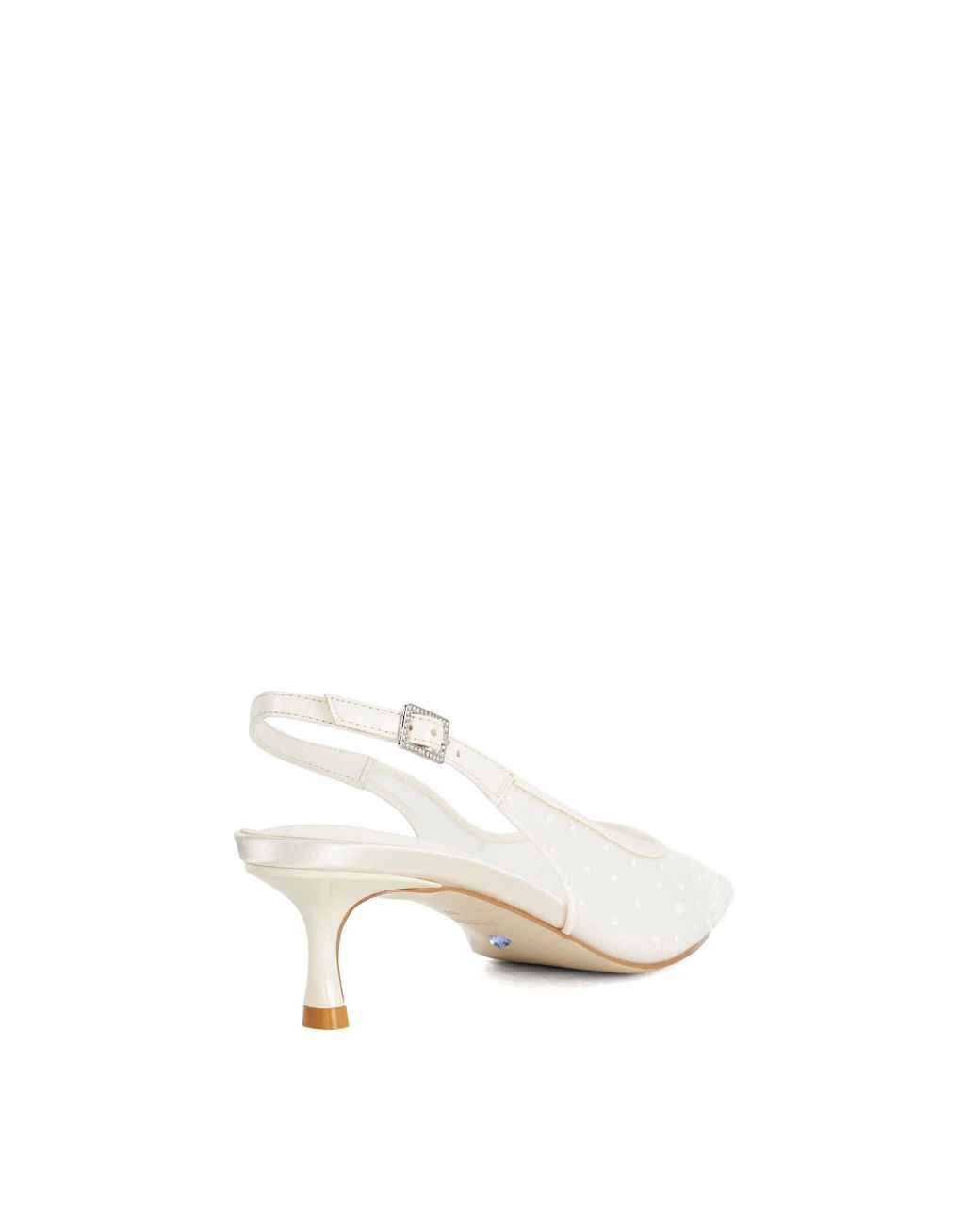 Dune White Companionship Sea Pearl Embellished Kitten Heel Wedding Sh