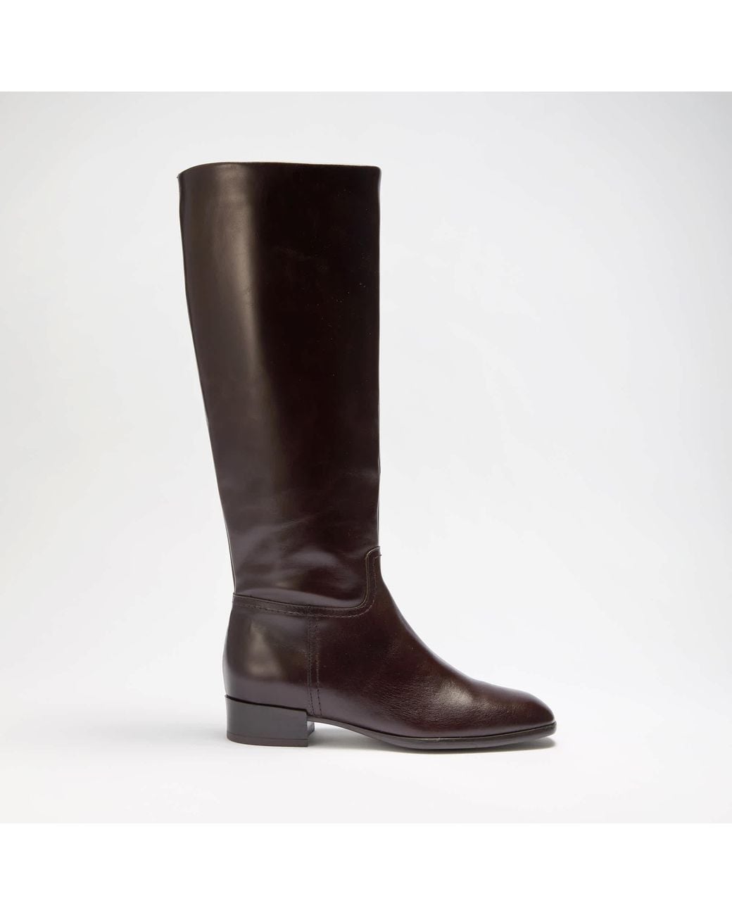 Dune Brown Toova Low-Heel Knee-High Boots