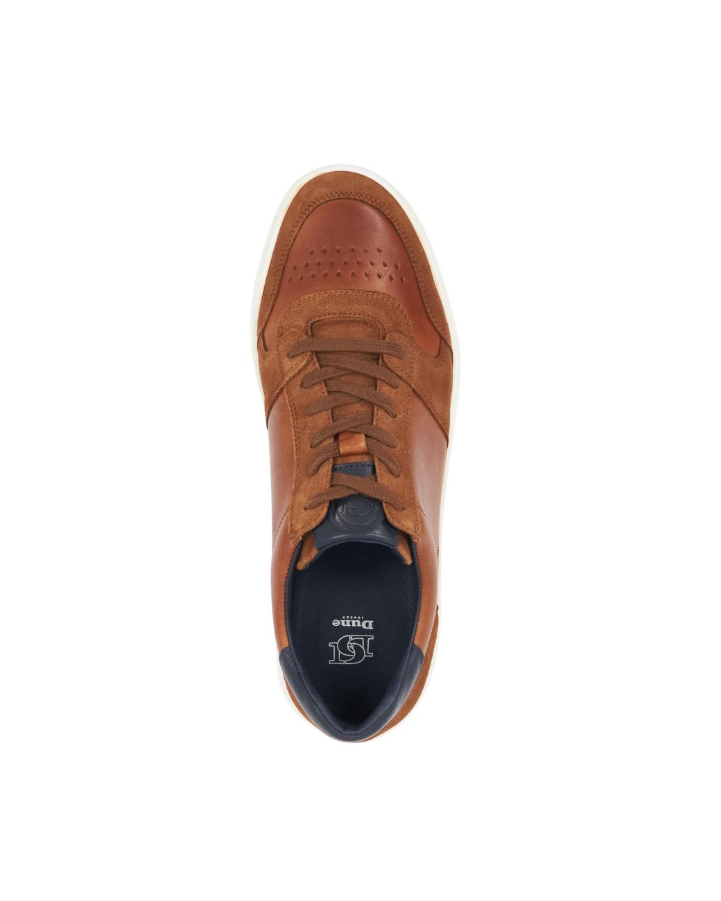 Dune Brown Tawly Leather Cup Sole Trainers for men