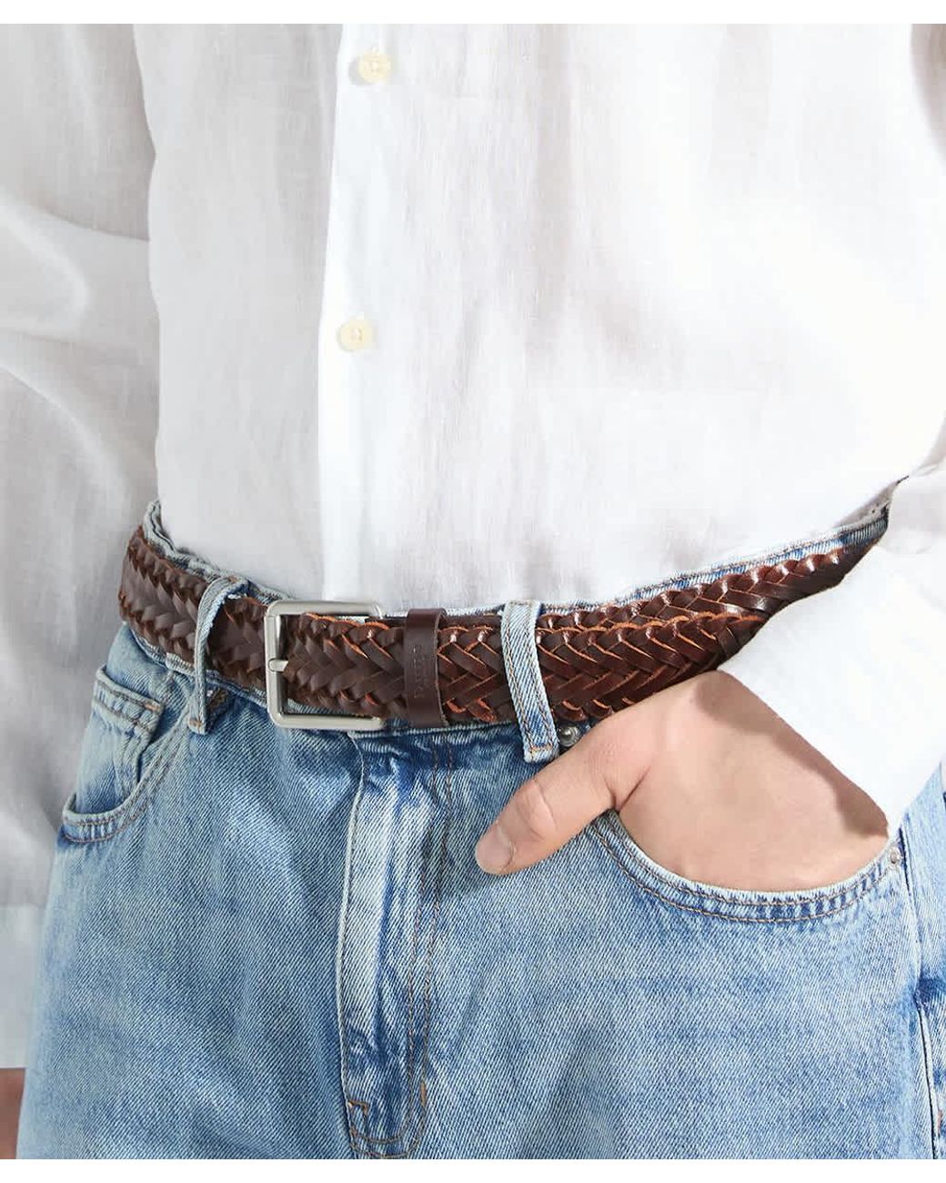 Dune Brown Oxlet Woven Belt for men