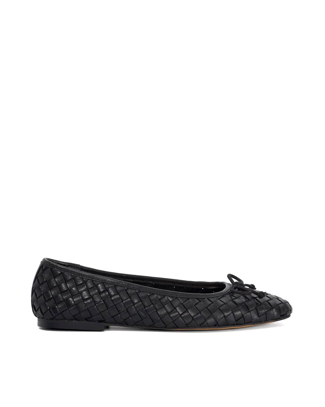 Dune Black Wf Heat Woven Ballet Flats
