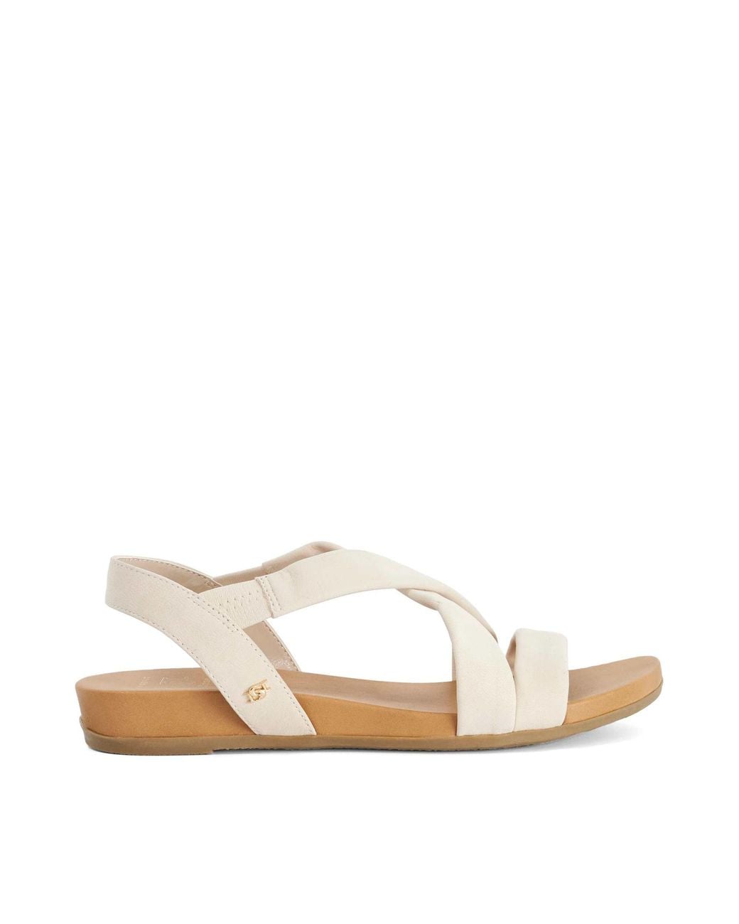Dune Natural Wf Landies Wide Fit Casual Sandals