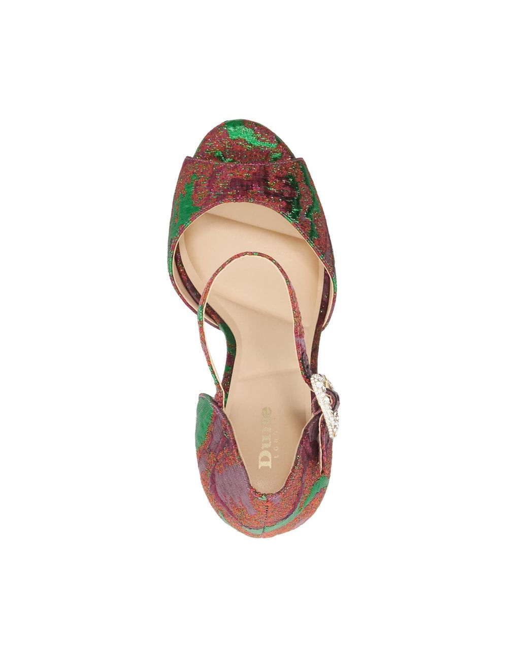 Dune Metallic Myans Block-Heel Platform Sandals