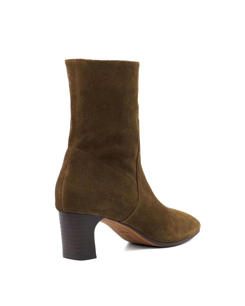 Dune Brown Ori Block-Heel Ankle Boots