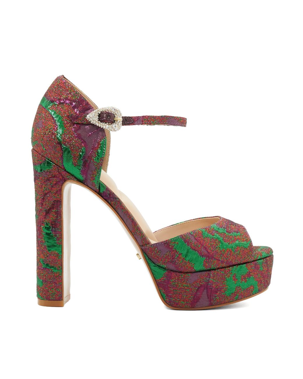 Dune Metallic Myans Block-Heel Platform Sandals