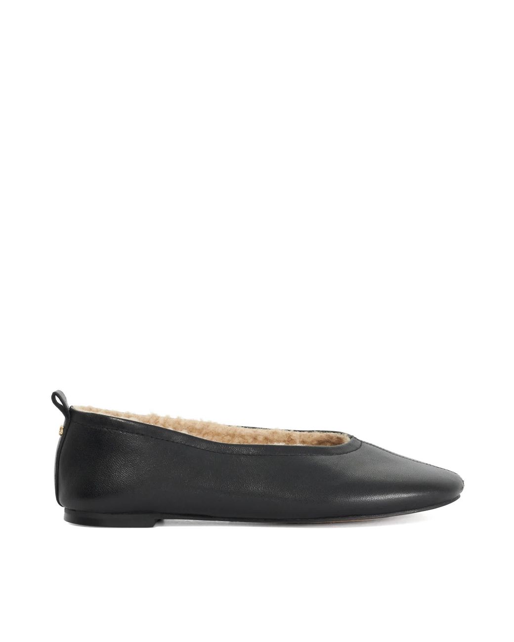 Dune Blue Harliee Faux Shearling-Lined Ballet Flats