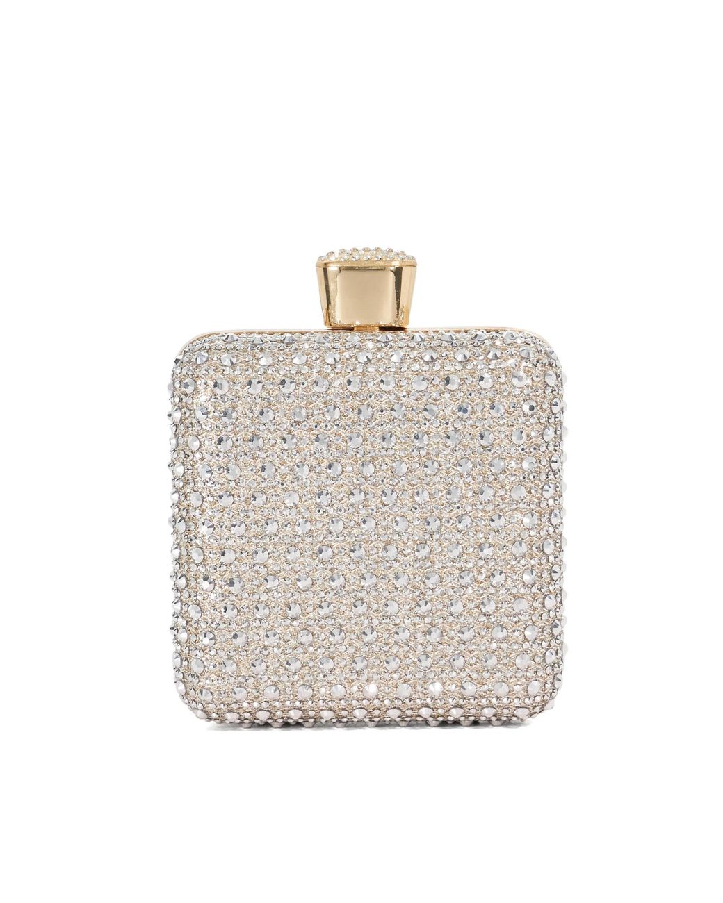 Dune White Elida Embellished Box Clutch Bag