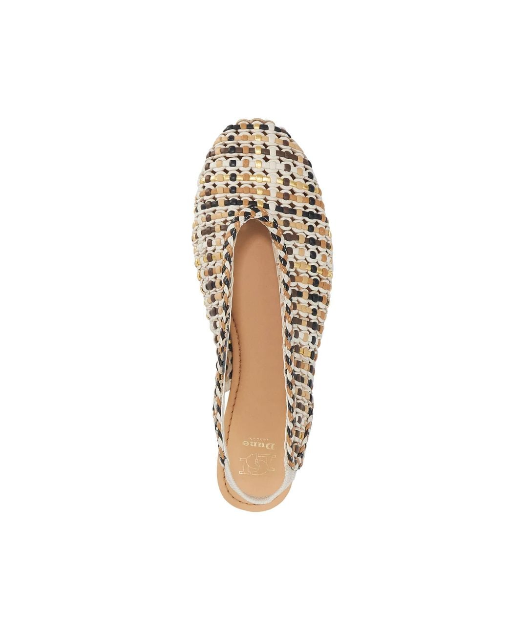 Dune Natural Hollianne Braided Leather Slingback Sandals