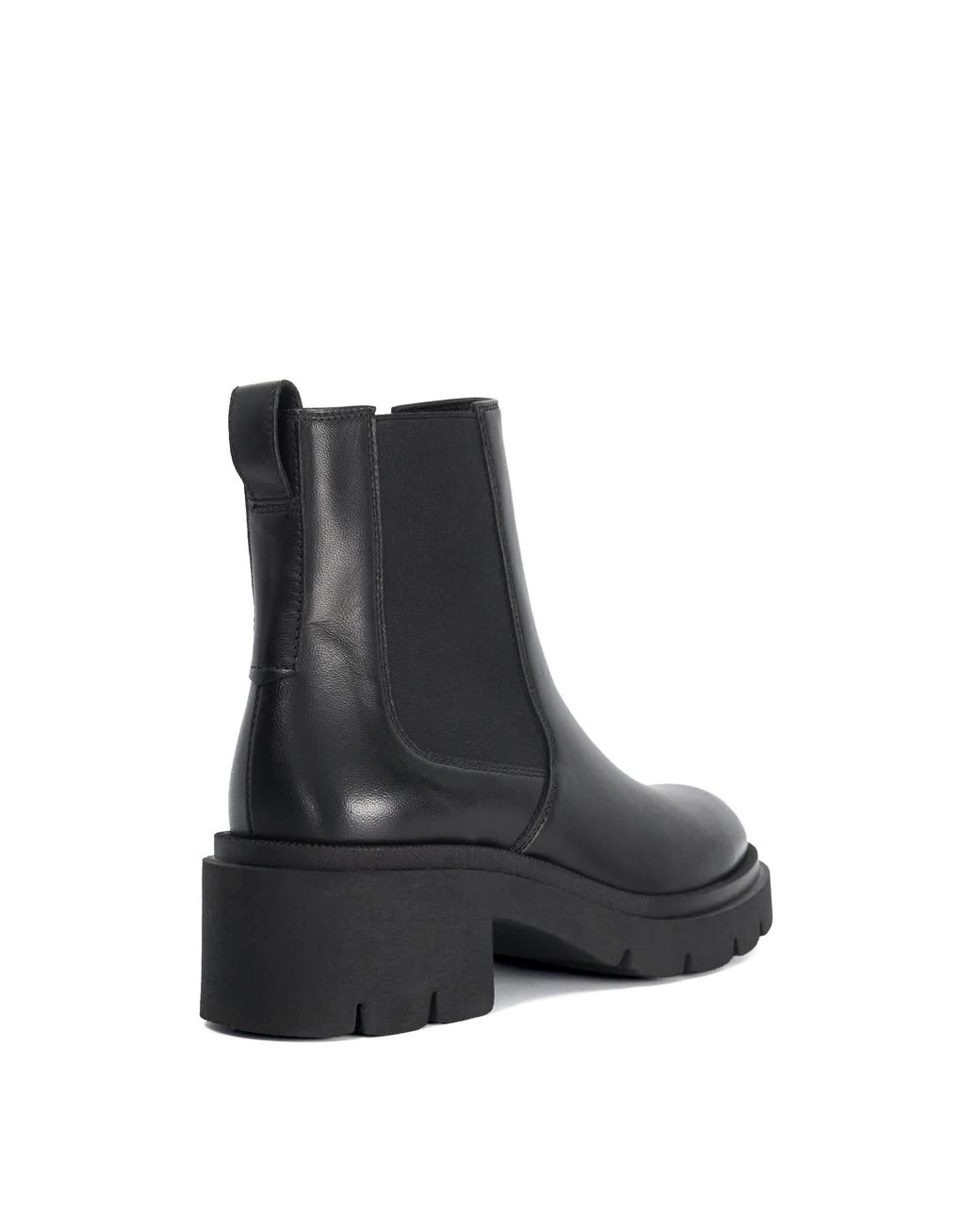 Dune Black Padelle Block-Heel Ankle Boots