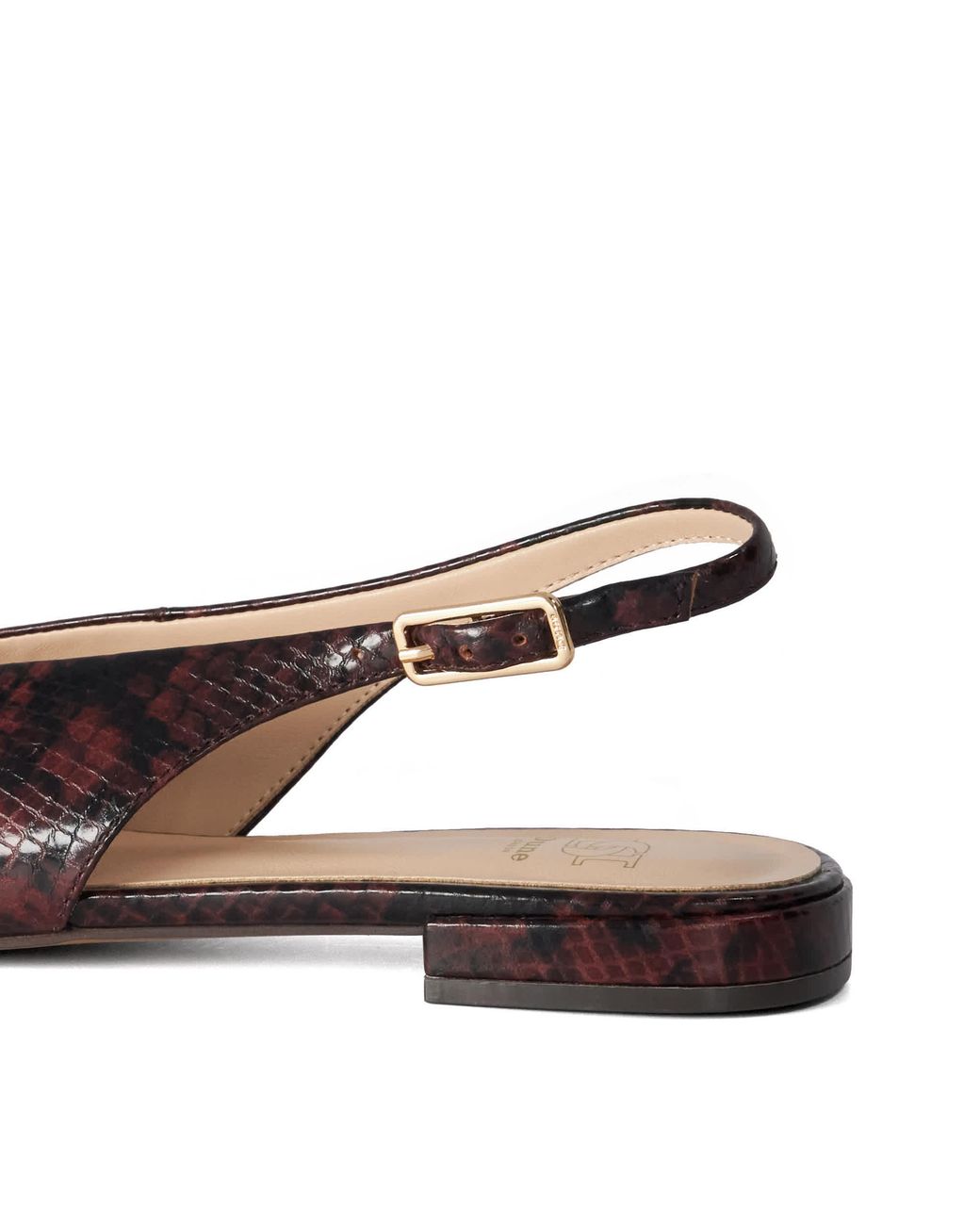 Dune Blue Heartbeat Leather Slingback Ballet Flats