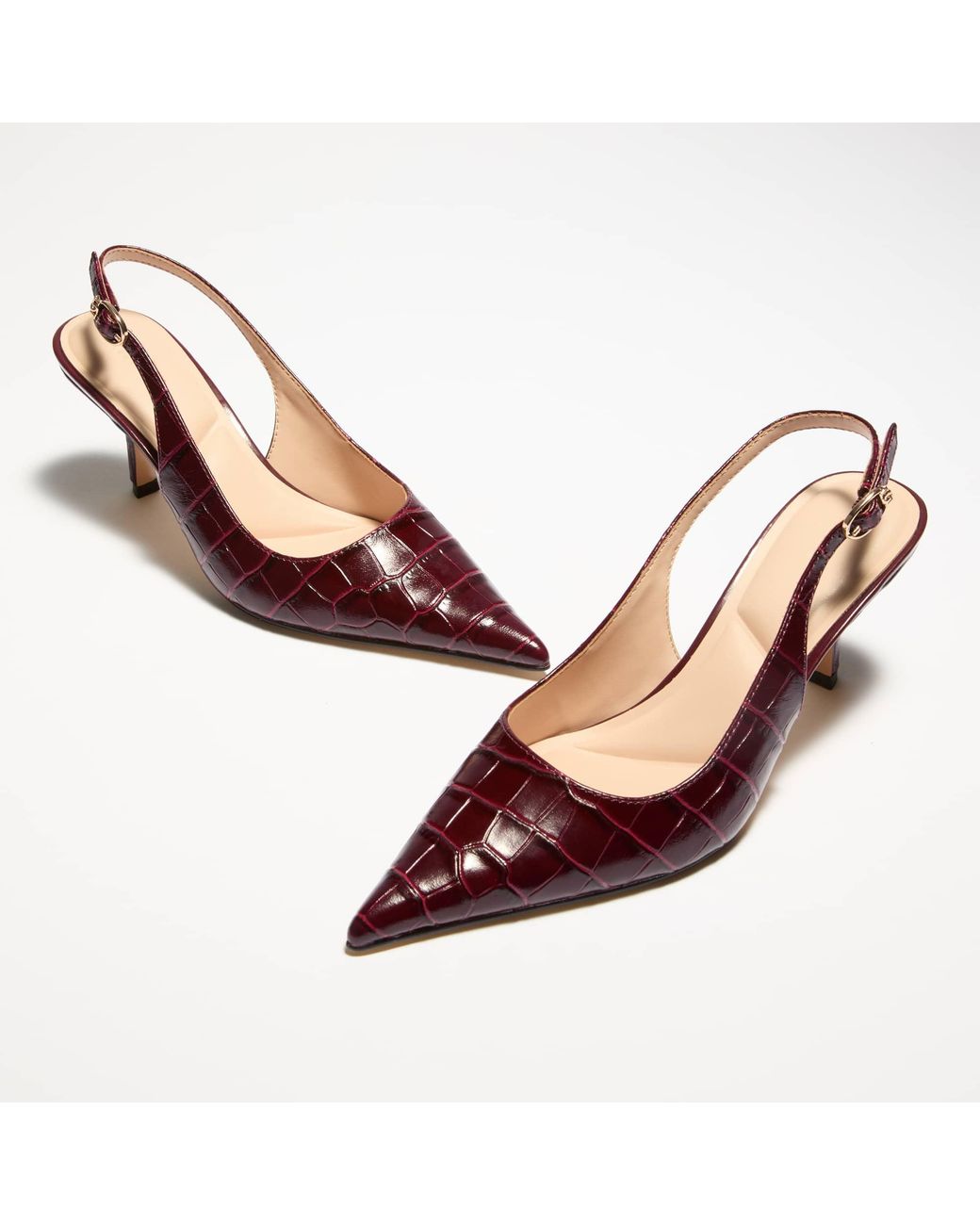 Dune Pink Celise Pointed-Toe Slingback Court Shoes