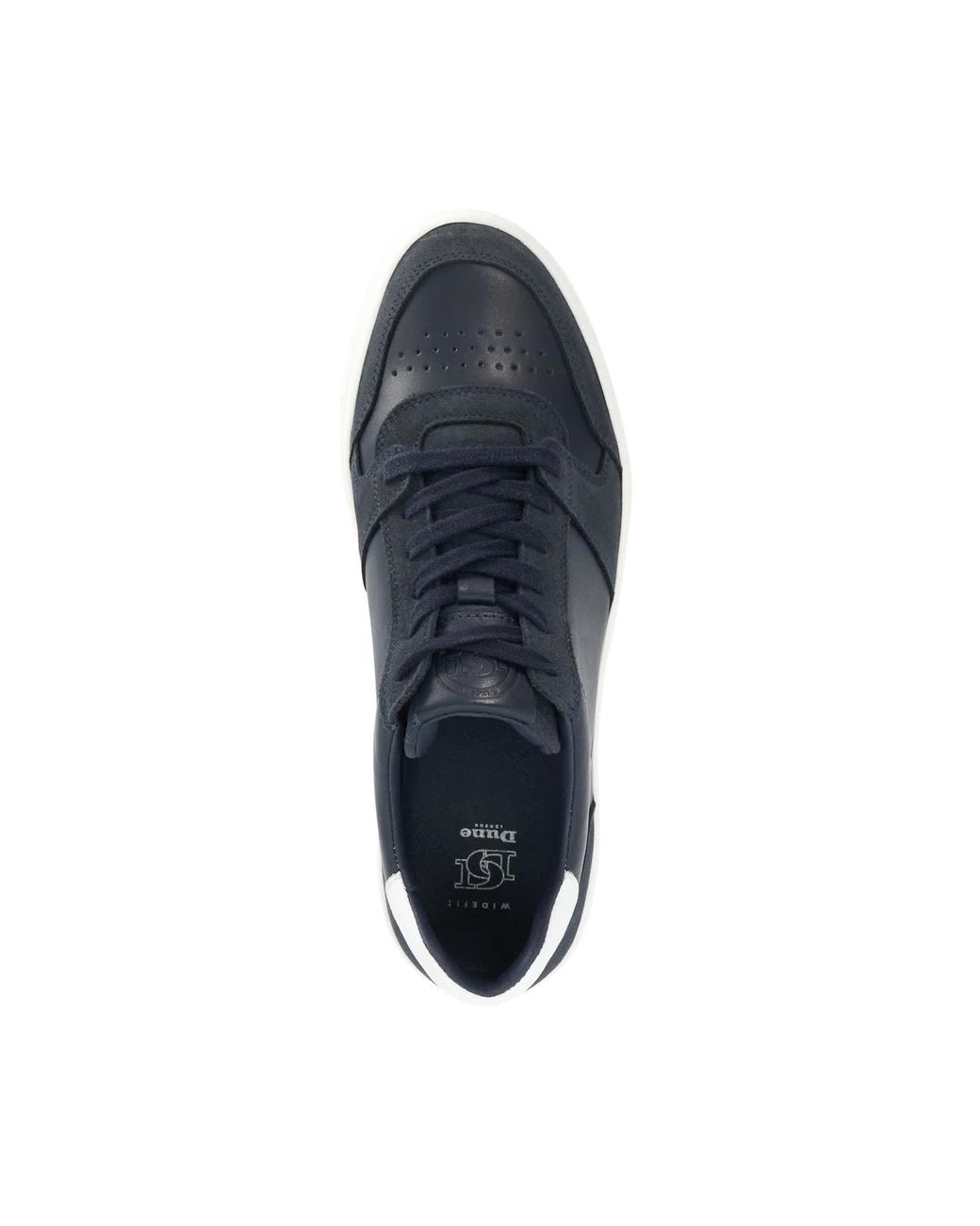 Dune Blue Tawly Leather Cup Sole Trainers for men
