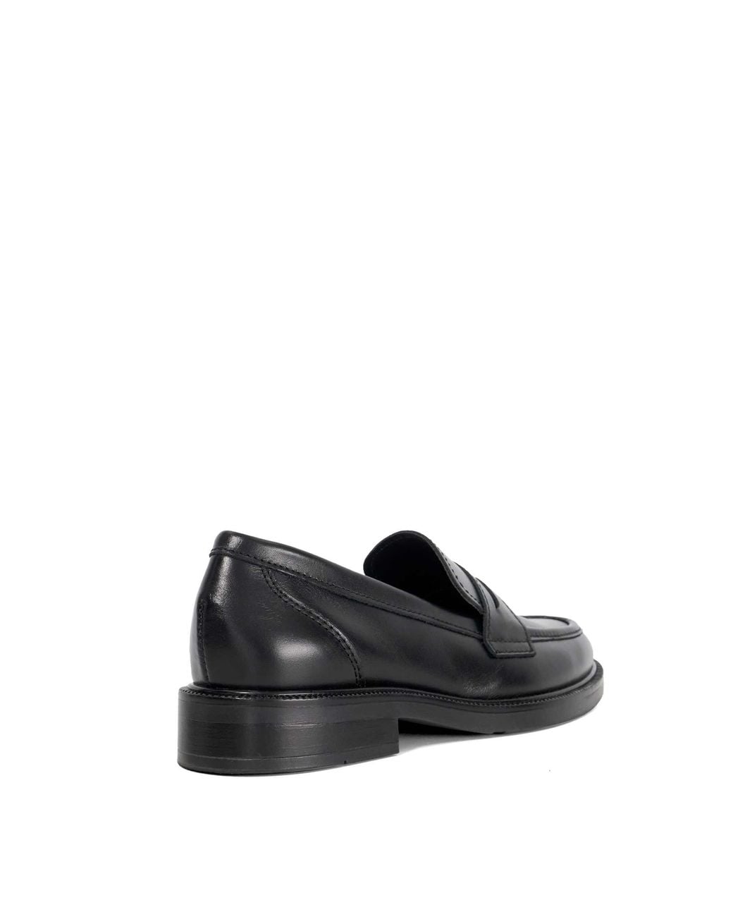 Dune Black Giya Leather Almond Toe Loafers