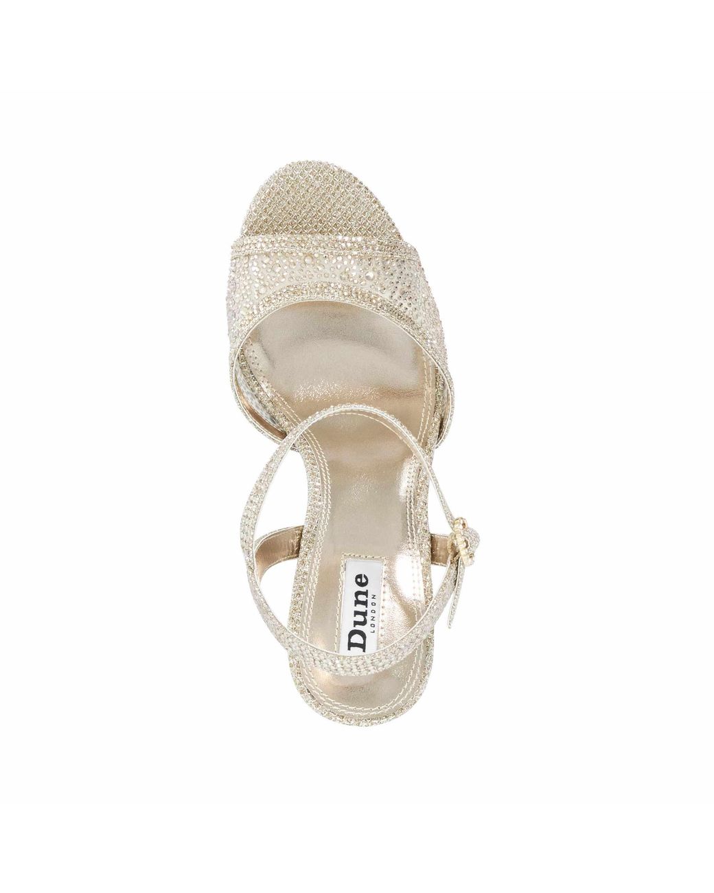 Dune White Mesmerizing Embellished Platform Sandals