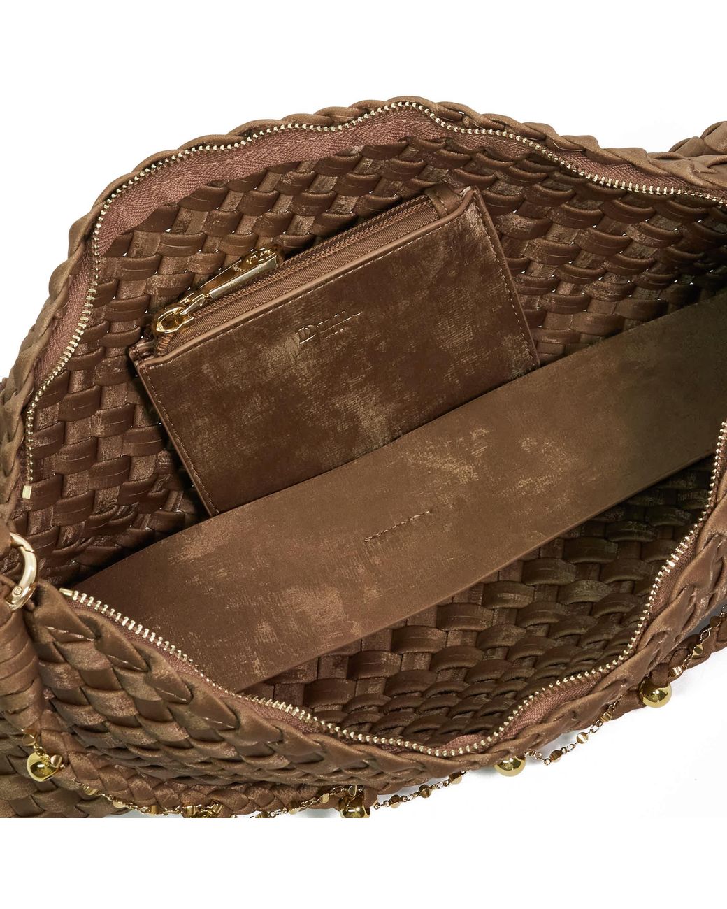 Dune Brown Deliberating Woven Shoulder Bag