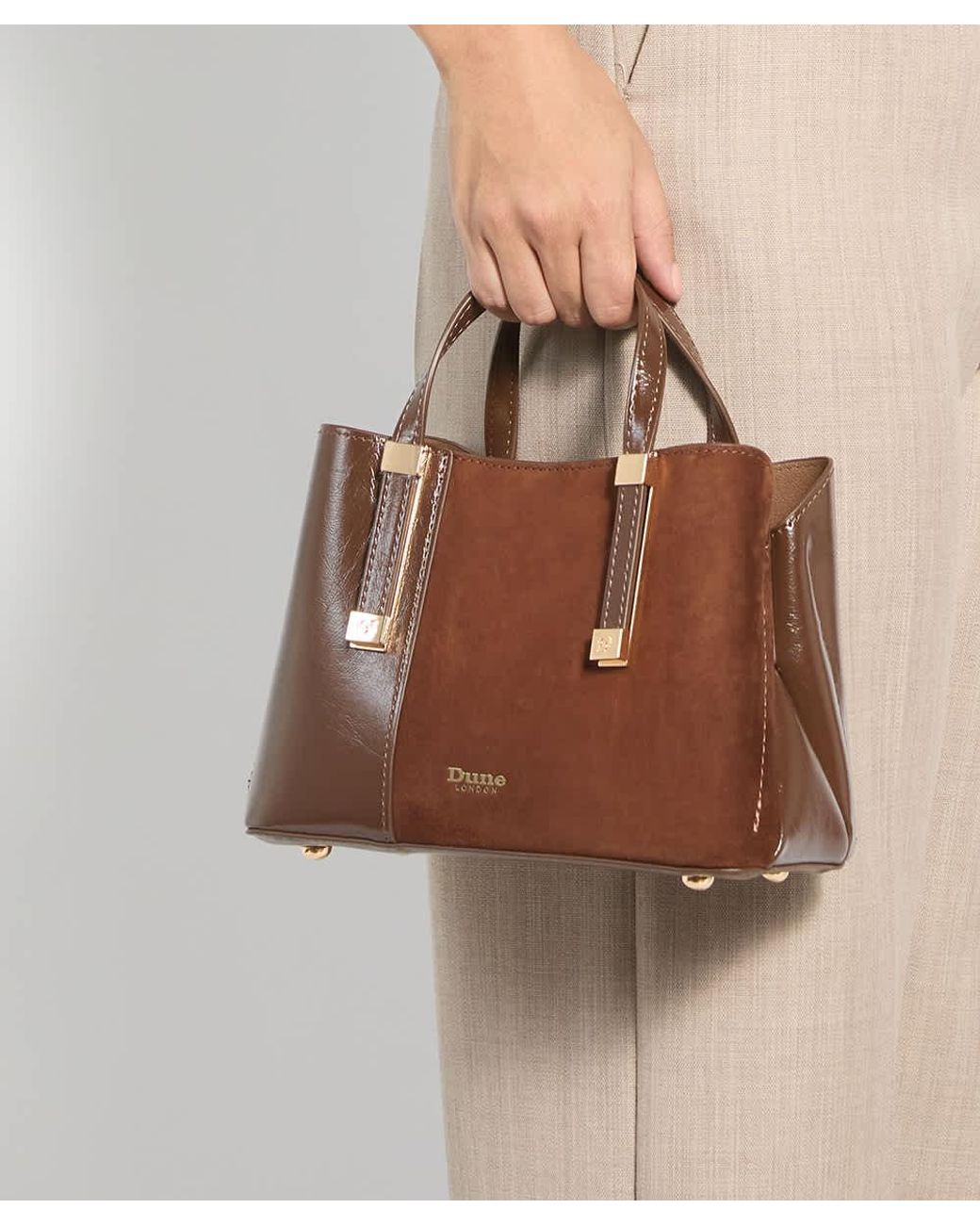 Dune Brown Dinkydorry P Textured Tote Bag