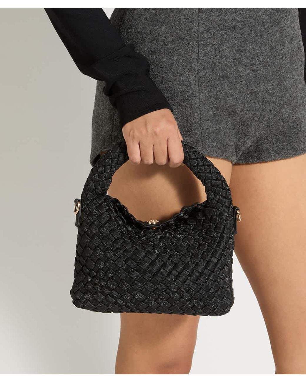 Dune Black Dinkydeliberate Mini Woven Grab Bag