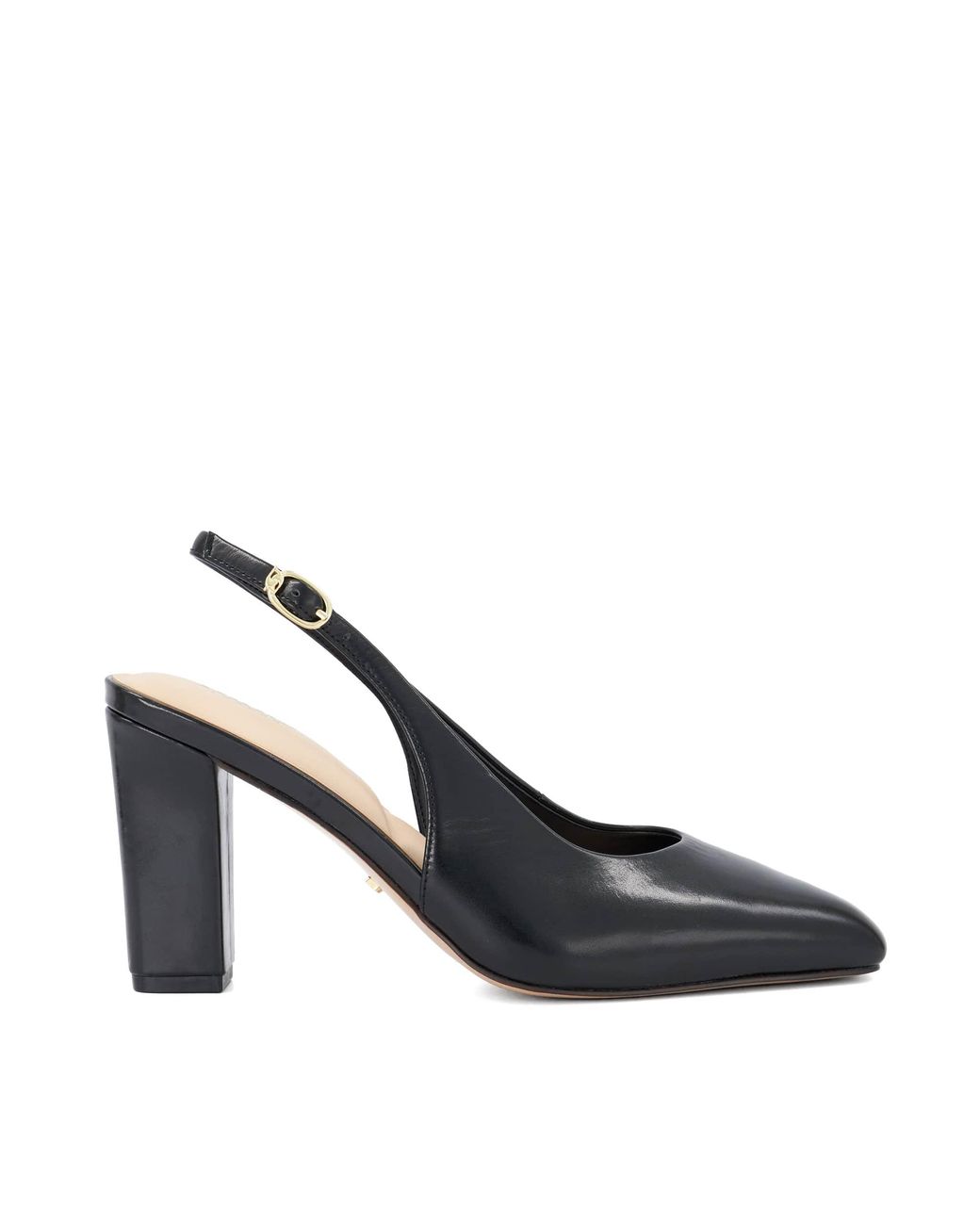 Dune Blue Defining Chisel-Toe Slingback Court Shoes