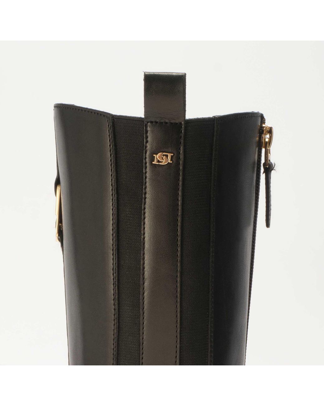 Dune Black Tanvie Leather Knee-High Boots