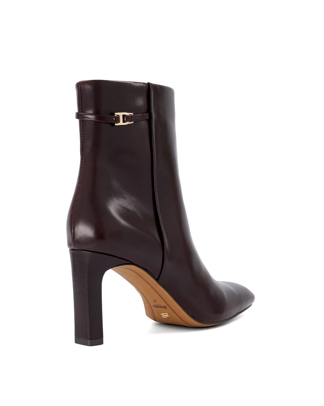 Dune Brown Onora Heeled Ankle Boots