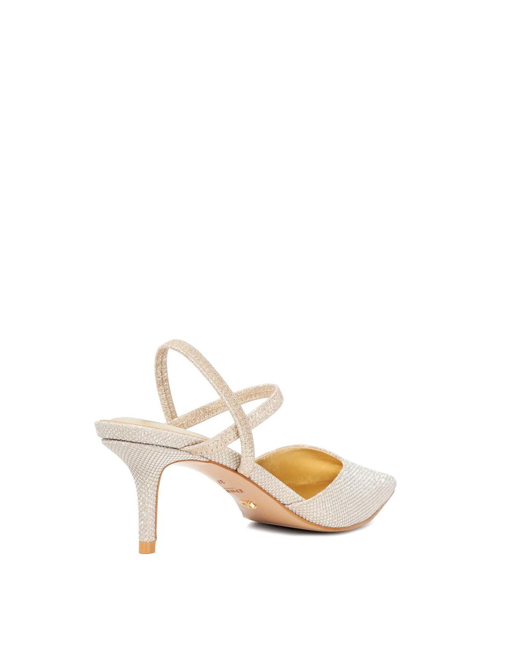 Dune White Classical Stiletto Heeled Courts