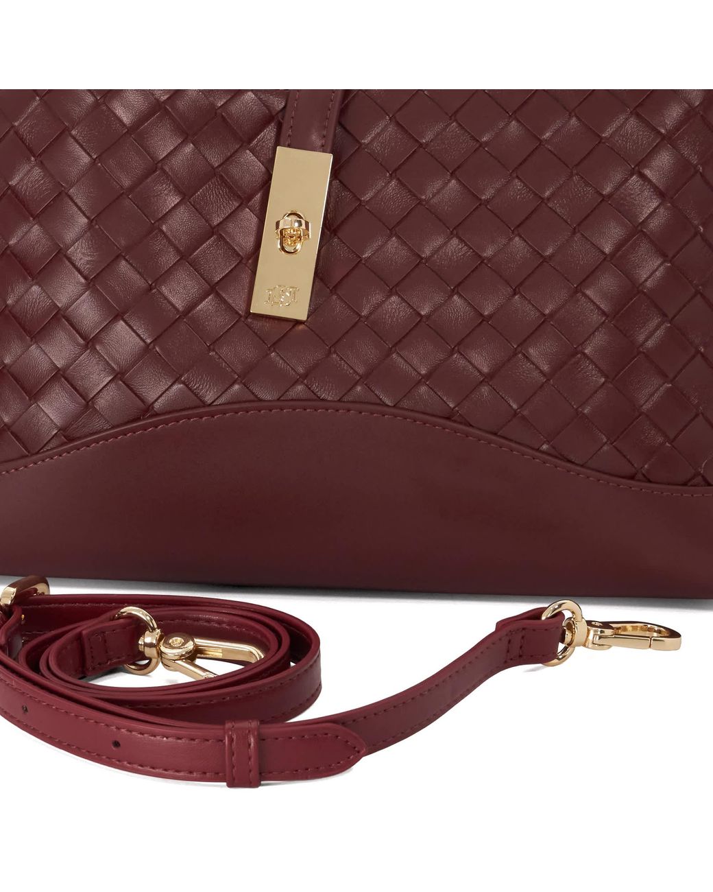 Dune Purple Dorset Woven Turn Lock Shoulder Bag