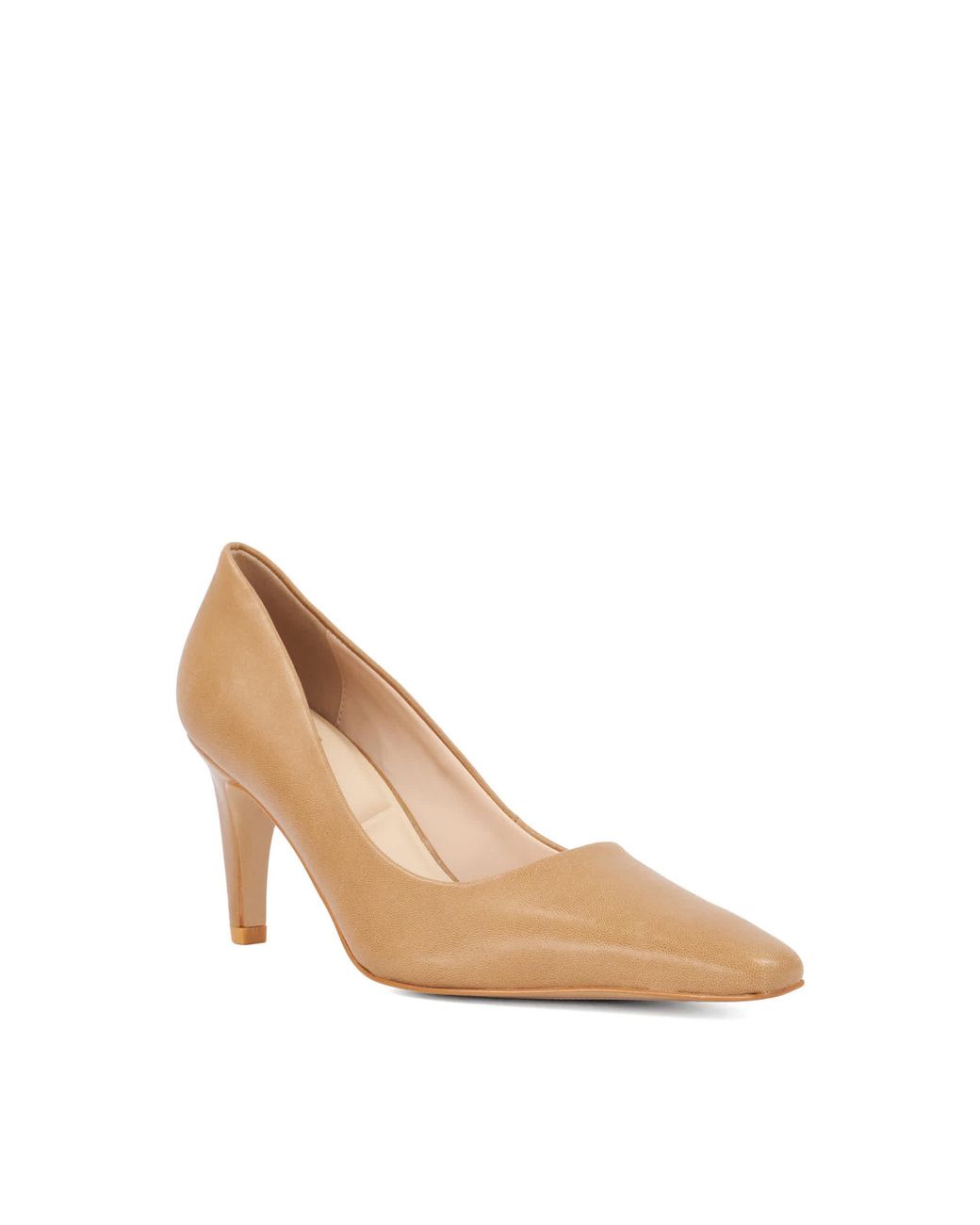 Dune Natural Astrids Chisel-Toe Court Shoes