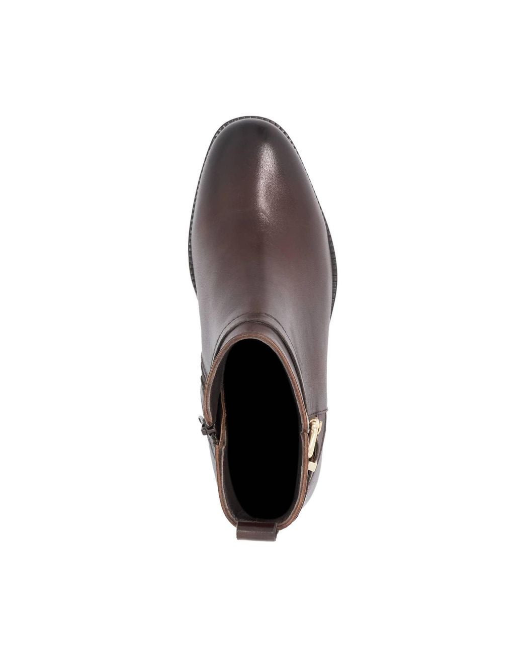 Dune Brown Wf Pali Buckle-Detail Ankle Boots
