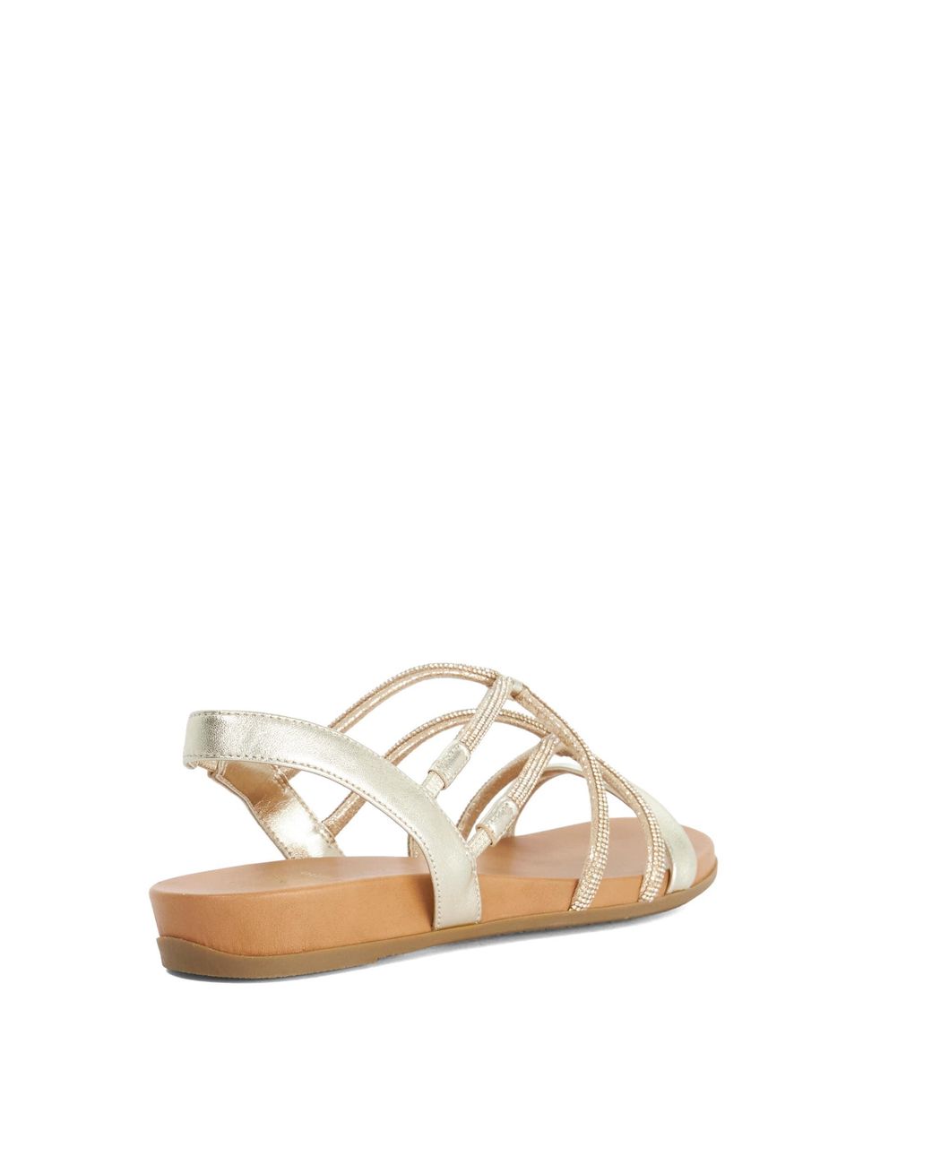 Dune Natural Wf Lyrically Crossover-Straps Flat Sandals