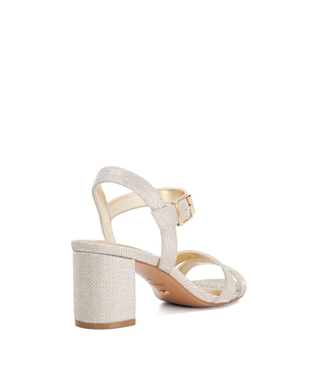 Dune White Wf Merisa Wide-Fit Block-Heel Sandals
