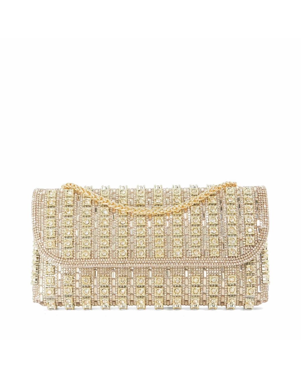 Dune Metallic Elabourate Embellished Envelope Shoulder Bag