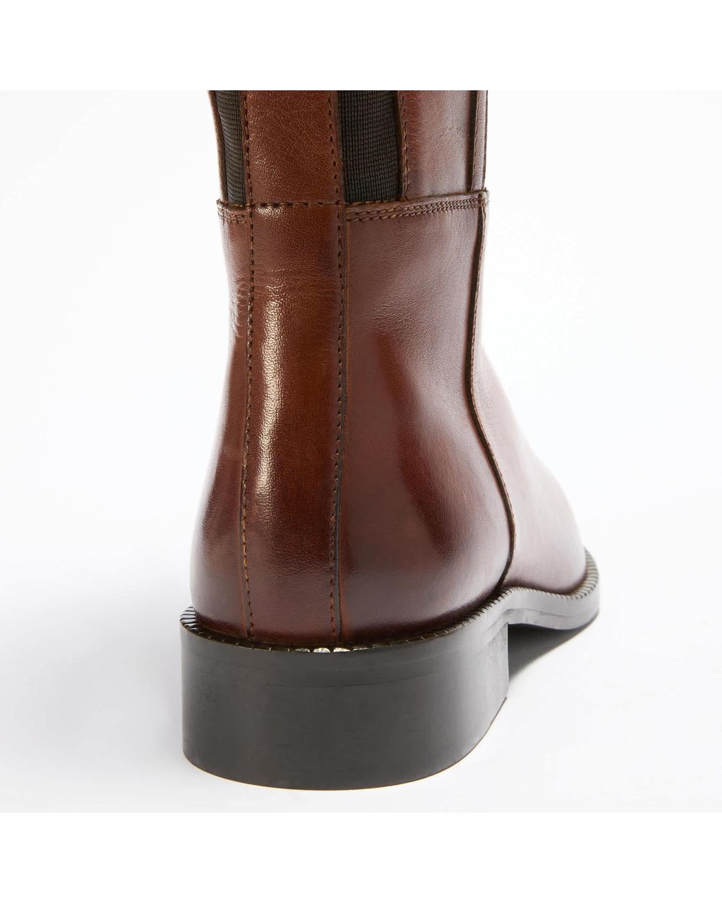 Dune Brown Tanvie Leather Knee-High Boots