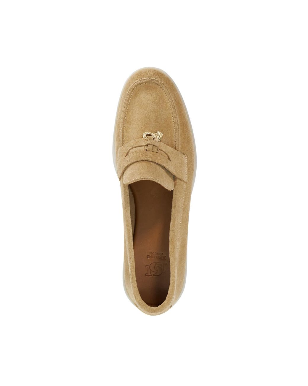 Dune Natural Grinning Suede Slip On Loafers