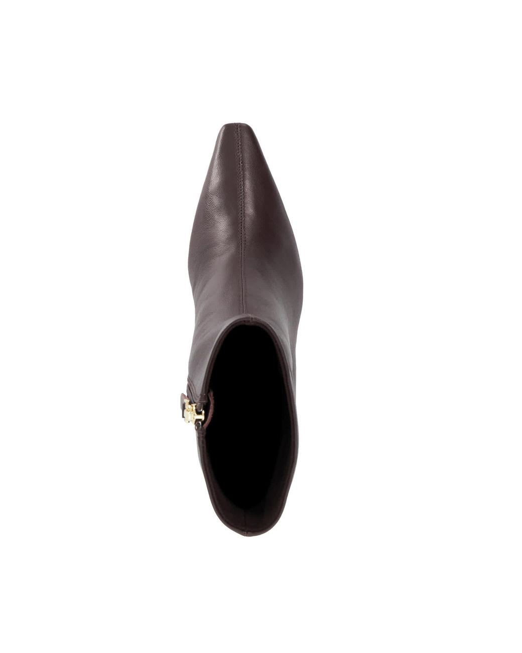 Dune Brown Overt Leather Heeled Ankle Boots