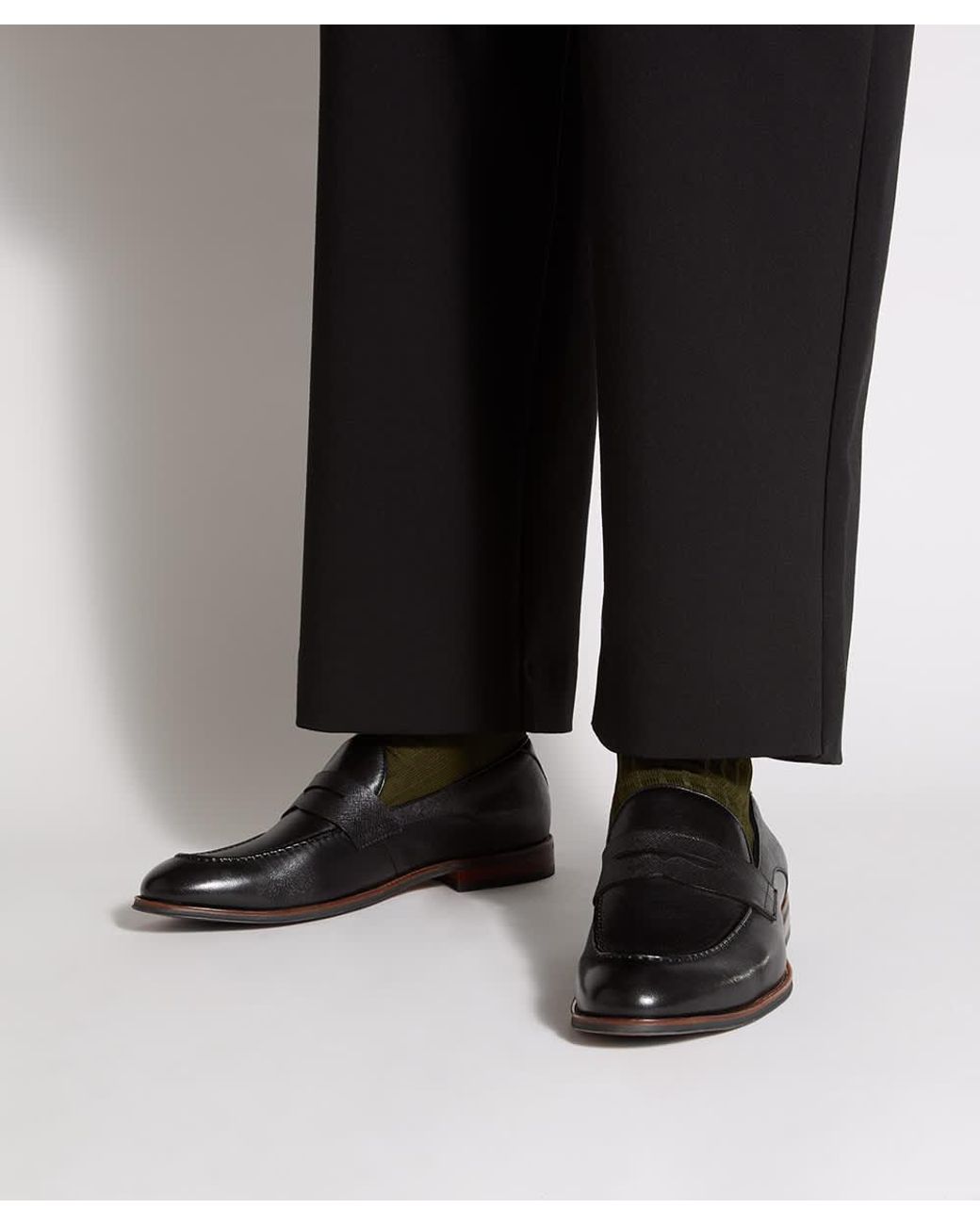 Dune Black Staten Slip-On Penny Loafers for men