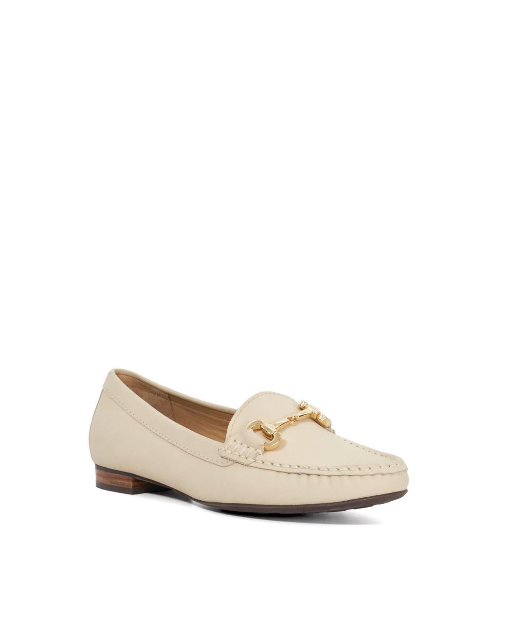 Dune Natural Glenniee Suede Snaffle Trim Loafers