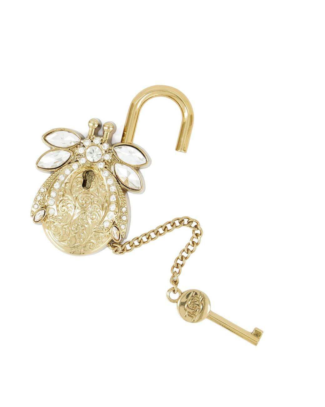 Dune Metallic Secured Embellished Padlock And Key