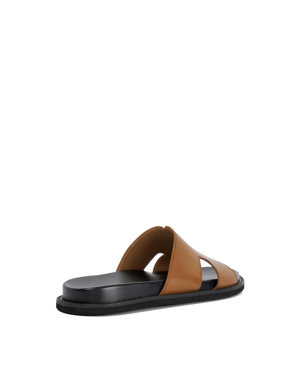 Dune Brown Ishaa Leather Slip On Sandals for men