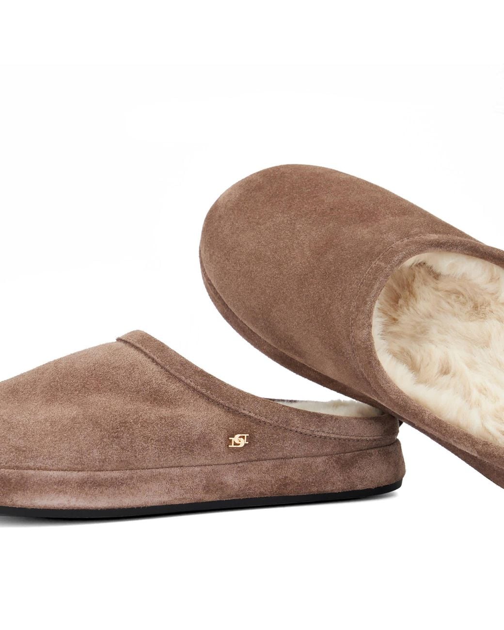 Dune Brown Warmth Faux Shearling-Lined Slippers