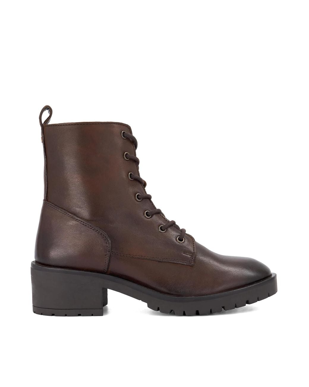 Dune Brown Process Lace-Up Ankle Boots