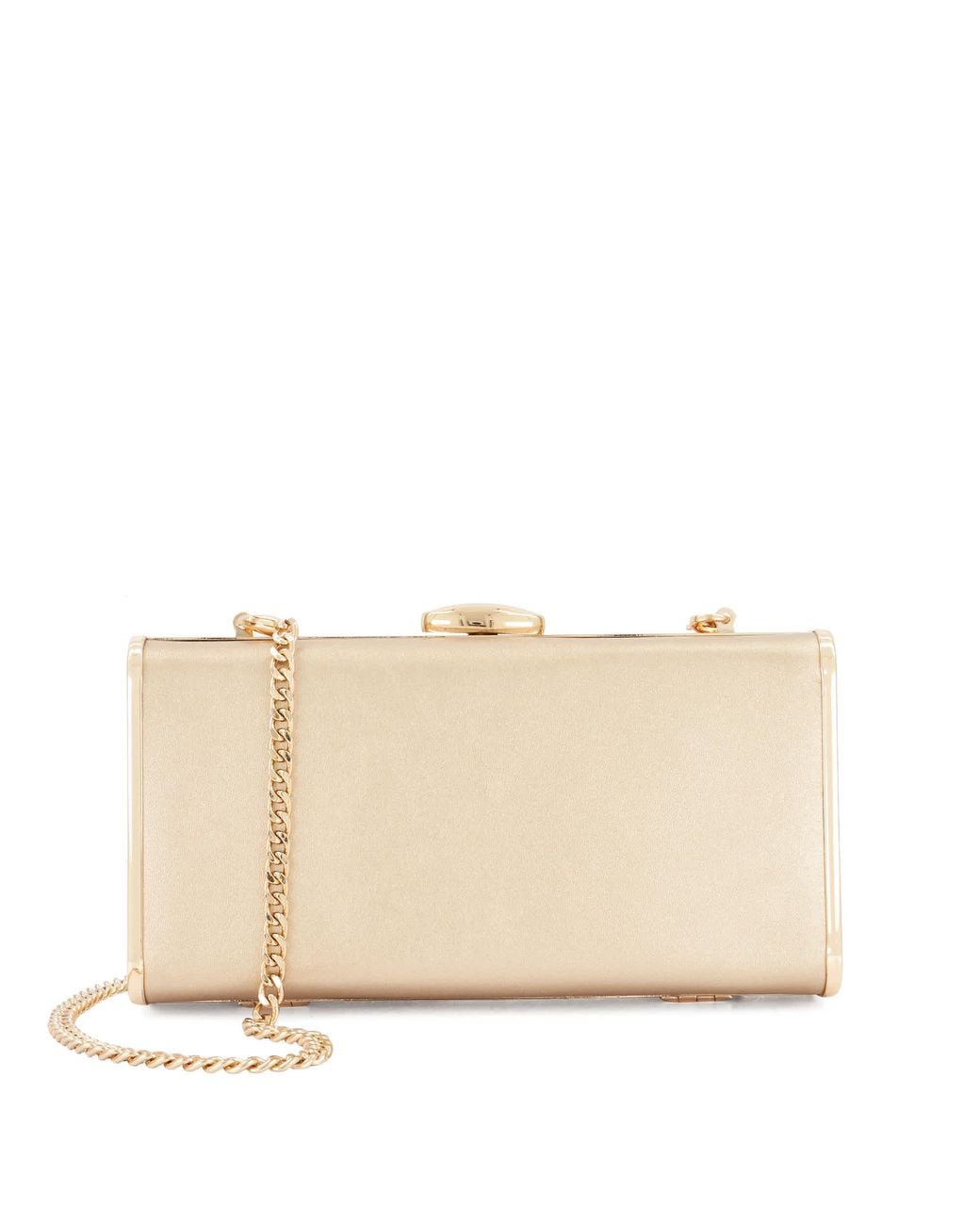 Dune Natural Bracing Structured Clutch Bag