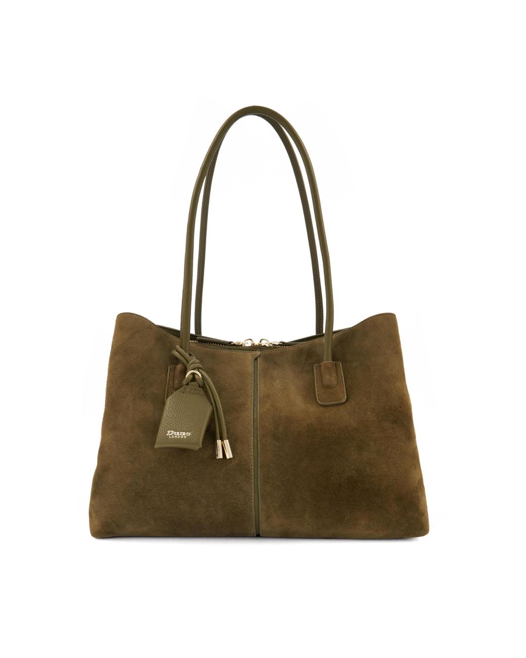 Dune Green Deserving L Tag-Detail Shoulder Bag