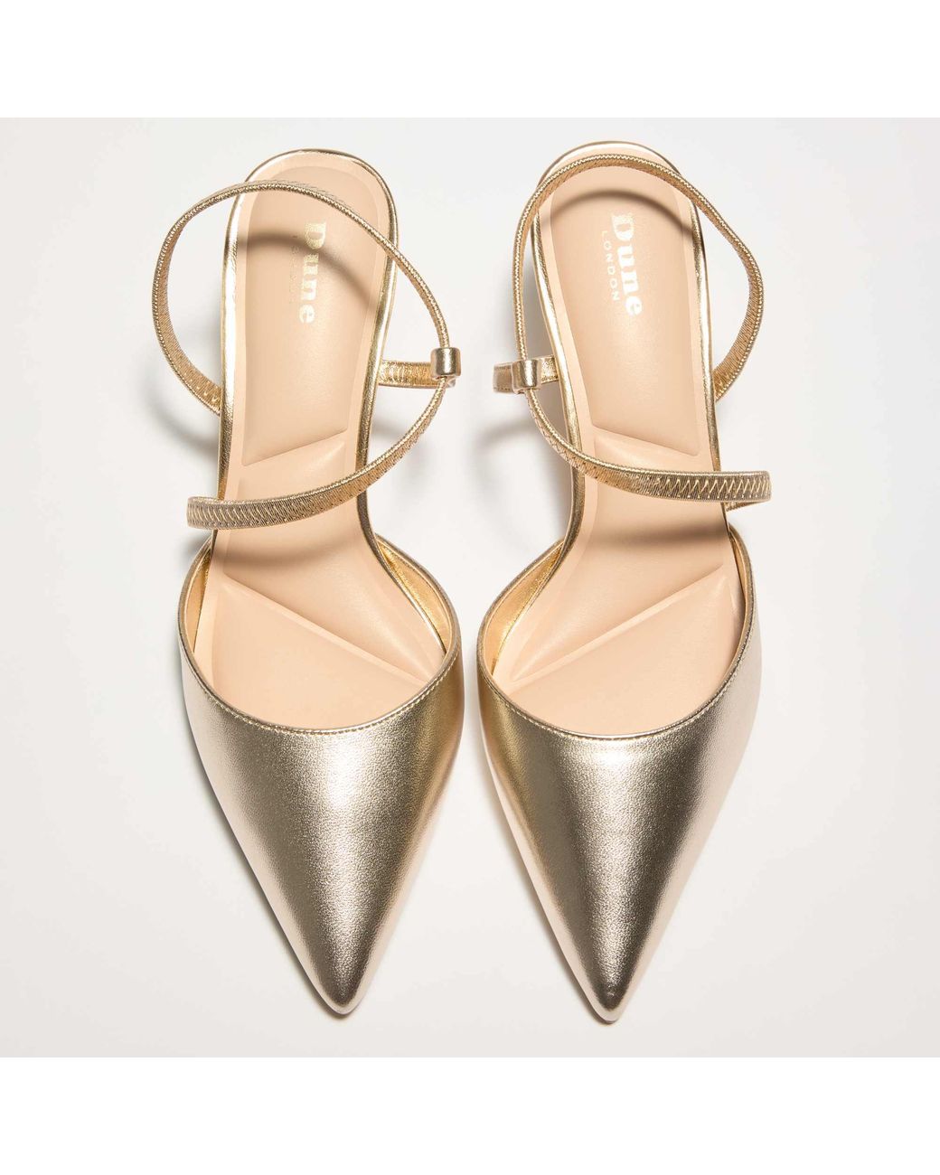 Dune Natural Charming Embellished Court Shoes