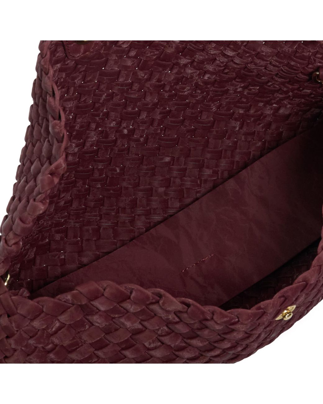 Dune Purple Encourage Woven Clutch With Cross Body Strap Bag