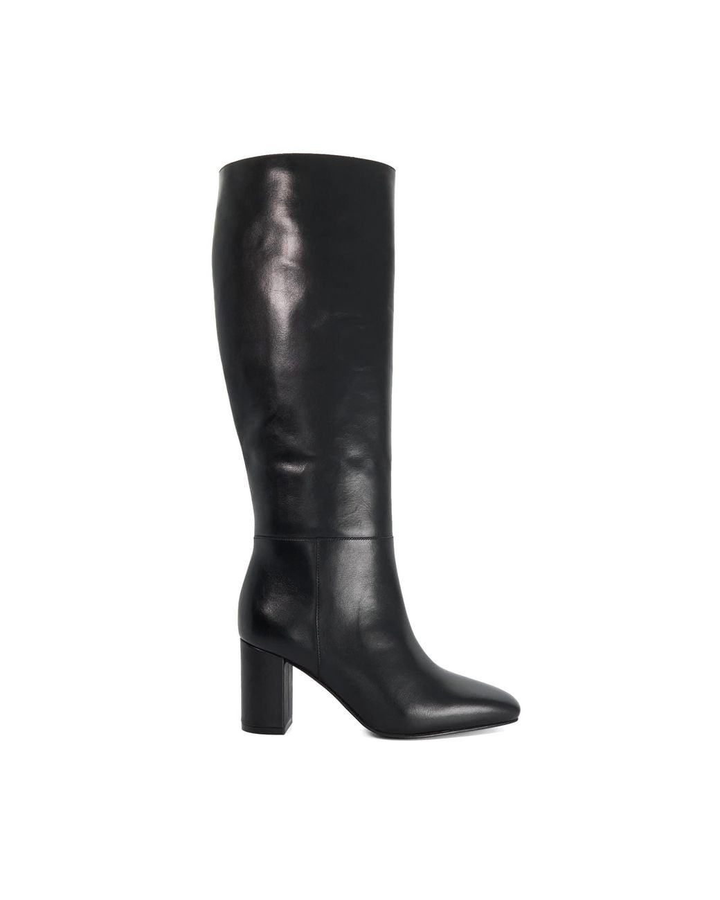 Dune Black Salts Heeled Knee-High Boots